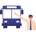Drawing of a person stopping a bus
